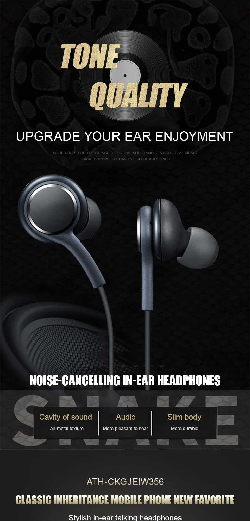 Audiophile Headphone Wired - سماعات أذن سلكية داخل الأذن بمقبس