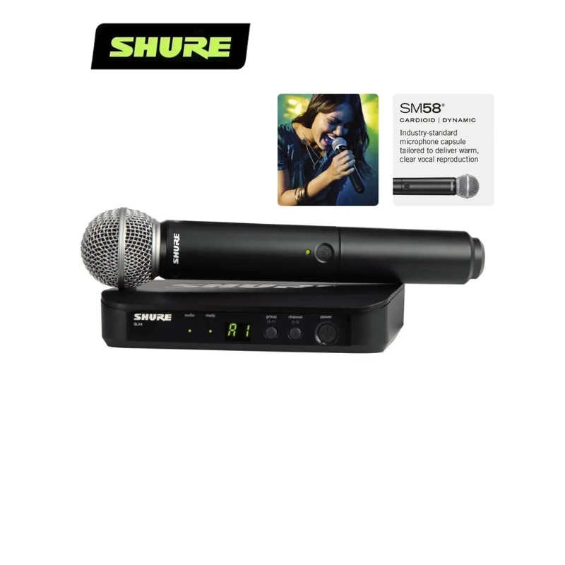 Shure Mic Mv7 - نظام ميكروفون لاسلكي Shure BLX24 للعروض