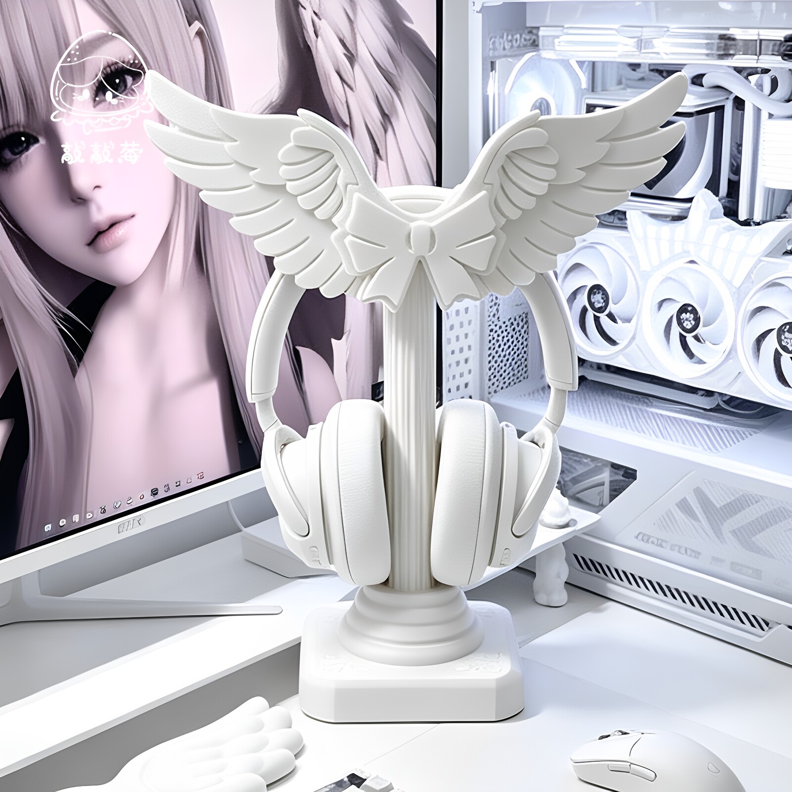 Headphone Stand Desk - حامل سماعات رأس بتصميم أجنحة ملاك