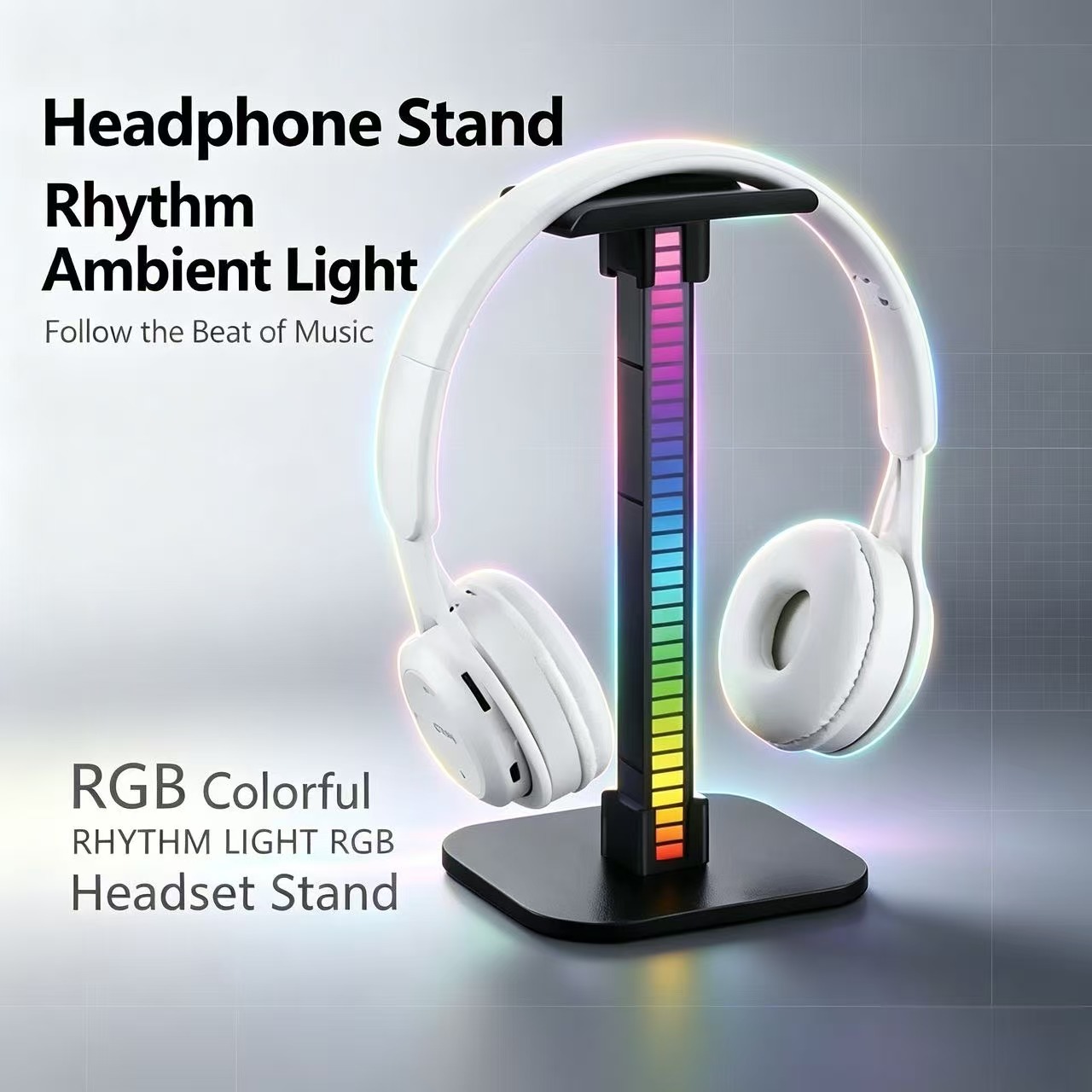 Headphone Stand Desk - حامل سماعات ألعاب USB مع إضاءة