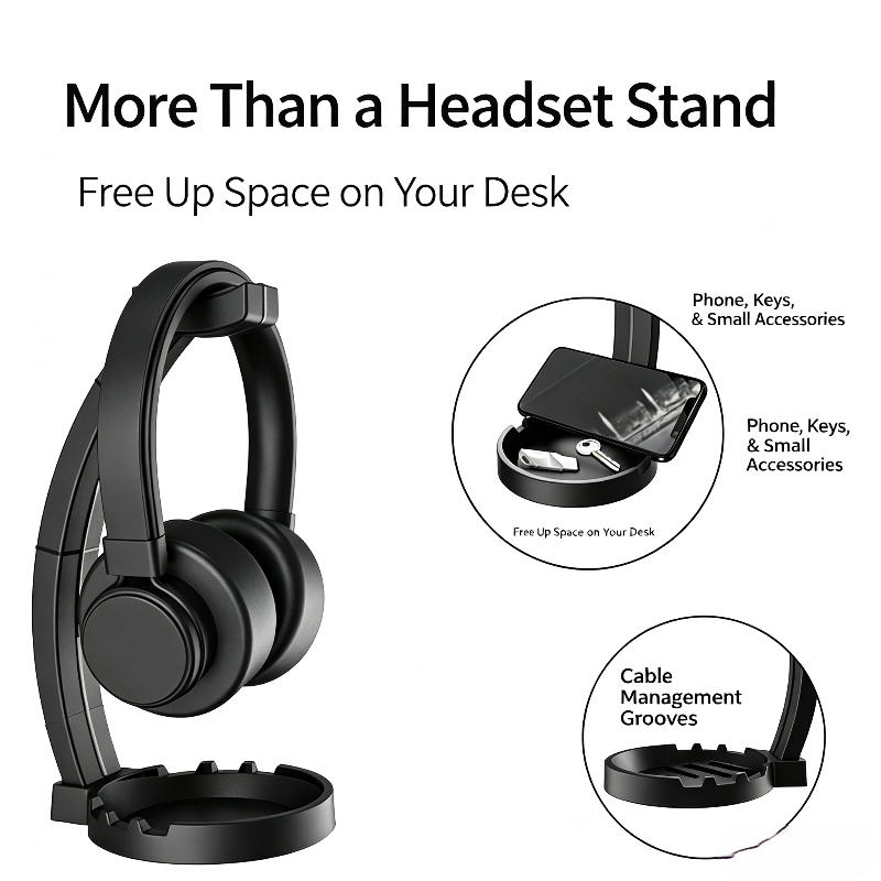 حامل سماعات الرأس مع صينية تخز - مراجعة Headphone Stand Desk وسعره