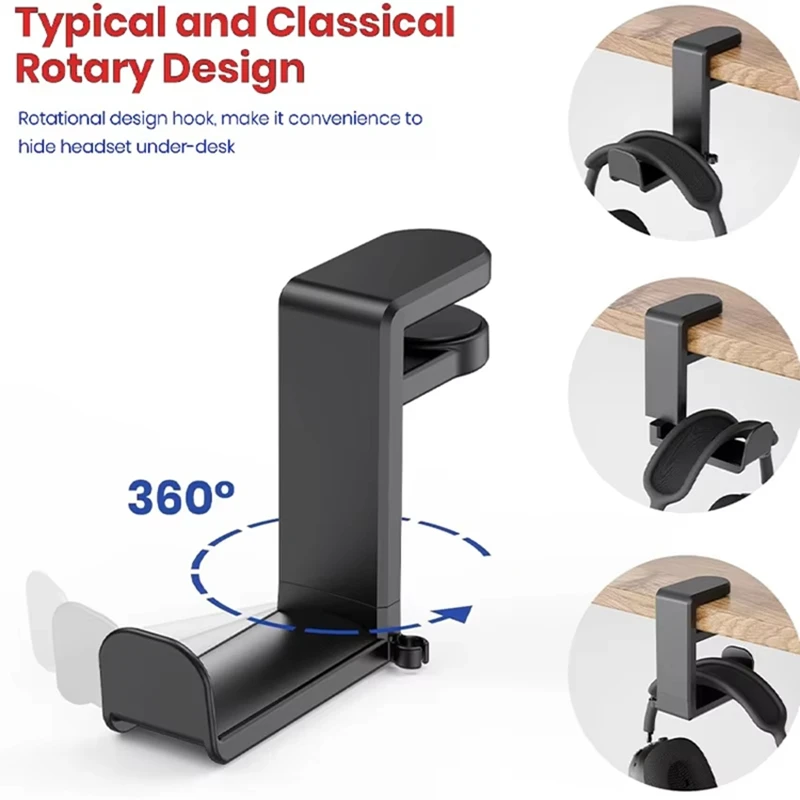 360 °   حامل سماعات رأس دوار ل - مراجعة Headphone Stand Desk وسعره